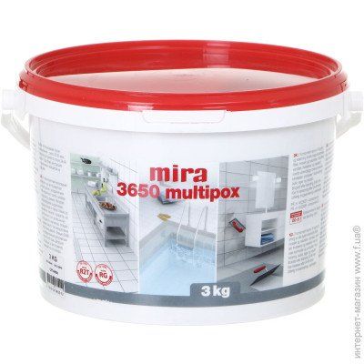 Эпоксидный клей/фуга Mira 3650 Multipox клас RG, 3кг Эпоксидный клей/фуга Mira 3650 Multipox клас RG, 3кг