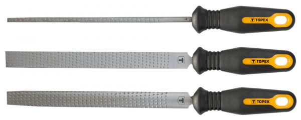 Напильники по дереву TOPEX, 200мм, 3шт (06A330) Напильники по дереву TOPEX, 200мм, 3шт (06A330)