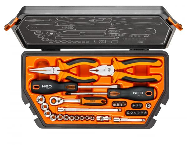 Набір інструментів Neo Tools, 1/4", 33 одиниць Набір інструментів Neo Tools, 1/4", 33 одиниць