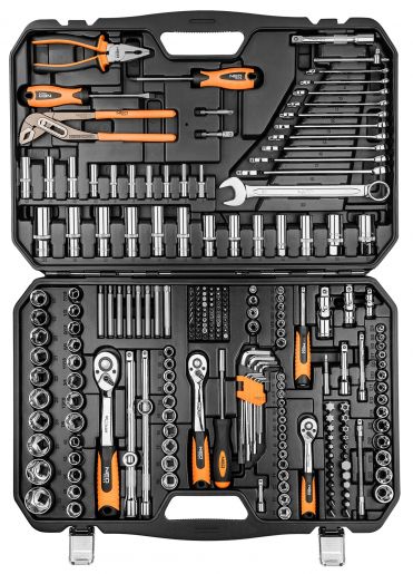 Набір інструментів Neo Tools 08-681, 1/2", 3/8", 1/4", CrV,  233 одиниць