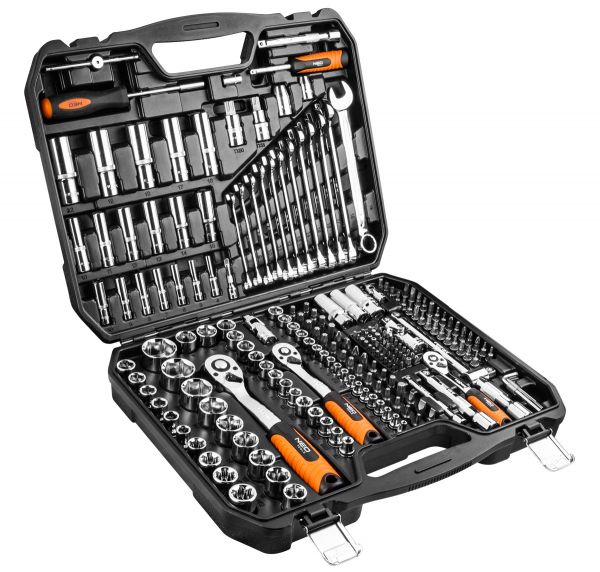 Набір інструментів Neo Tools, 1/2 ", 3/8", 1/4 ", CrV, 219 одиниць