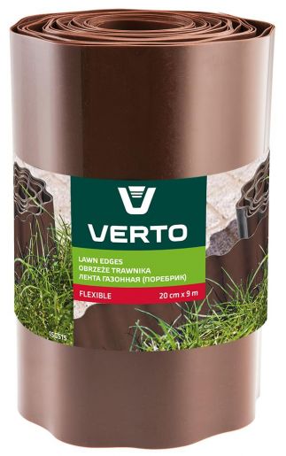 Бордюрная лента Verto, 20см, 9м, коричневая (15G515)