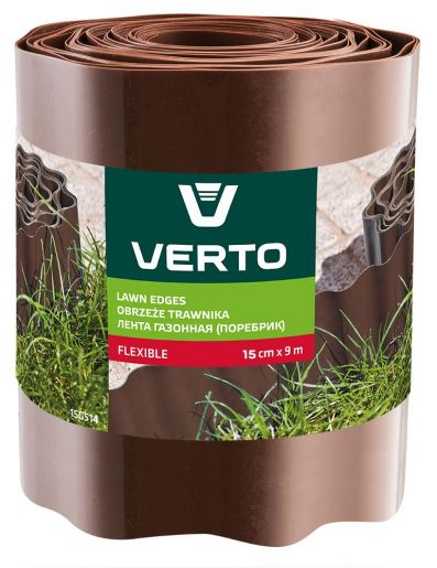 Бордюрная лента Verto, 15см, 9м, коричневая (15G514)