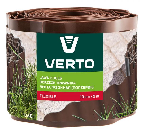 Бордюрная лента Verto, 10см, 9м, коричневая (15G513) Бордюрная лента Verto, 10см, 9м, коричневая (15G513)