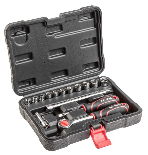 Набір торцевих головок Top Tools, 1/4", 15 одиниць Набір торцевих головок Top Tools, 1/4", 15 одиниць