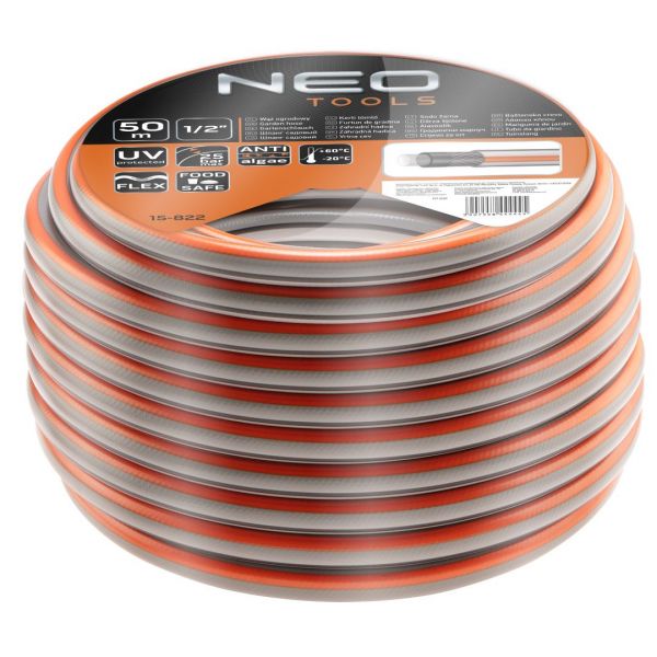 Шланг садовый Neo Tools Optima, 1/2", 50м, 4 слоя (15-822)
