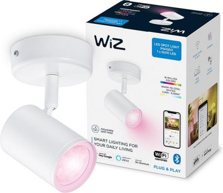 Спотовой светильник WiZ IMAGEO Spots, 1x5W, RGB, накладной, белый (929002658701)