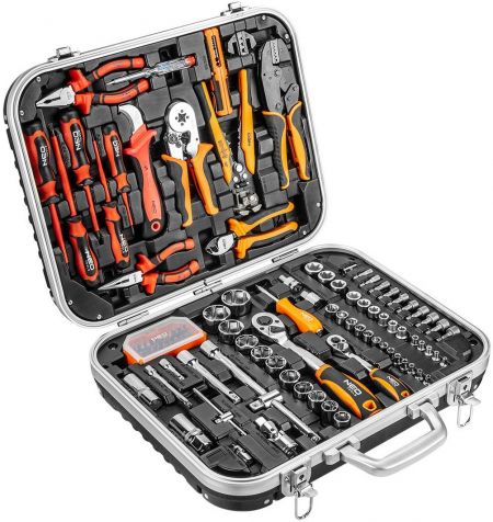 Набір інструментів Neo Tools для електрика, 1000В, 1/2", 1/4", CrV, 108 одиниць