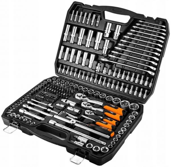 Набір інструментів Neo Tools, 1/2", 3/8", 1/4", 216 одиниць Набір інструментів Neo Tools, 1/2", 3/8", 1/4", 216 одиниць