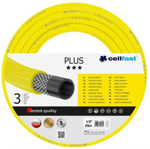 Шланг садовий Cellfast PLUS, 1/2", 25м, 3 шари (10-200_CELLFAST) Шланг садовий Cellfast PLUS, 1/2", 25м, 3 шари (10-200_CELLFAST)