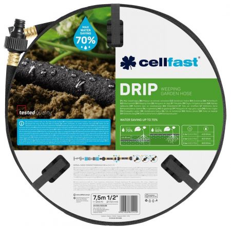 Шланг для краплинного поливу Cellfast DRIP, 1/2", 15м (19-002)