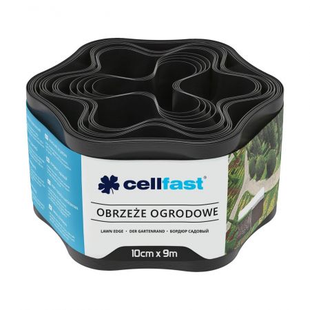 Стрічка газонна Cellfast, бордюрна, хвиляста, 10см, 9м, чорна (30-031H)