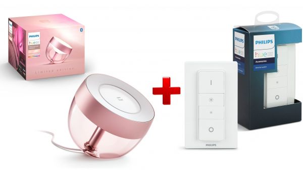 Набір Philips Hue (Dimmer, світильник Iris рожевий) (DIMMER_V1+IRIS_ROSE)
