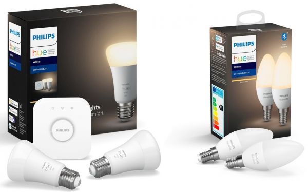 Набір Philips Hue (Bridge, лампа E27 White 2шт, лампа E14 White 2шт) (BRIDGE+E27W_2PCS+E14W_2P)
