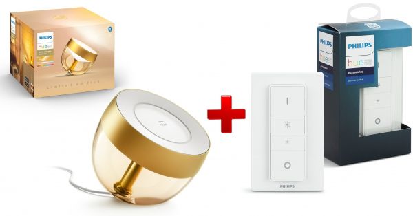 Набор Philips Hue (Dimmer, светильник Iris золотой) (DIMMER_V1+IRIS_GOLD)