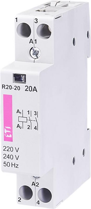 Контактор ETI R 20-20 230V AC 20A (AC1) 2461210 Контактор ETI R 20-20 230V AC 20A (AC1) 2461210