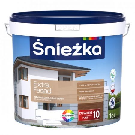 Акрилова емульсійна фарба для фасадів Sniezka Extra Fasad, 15л (20кг)