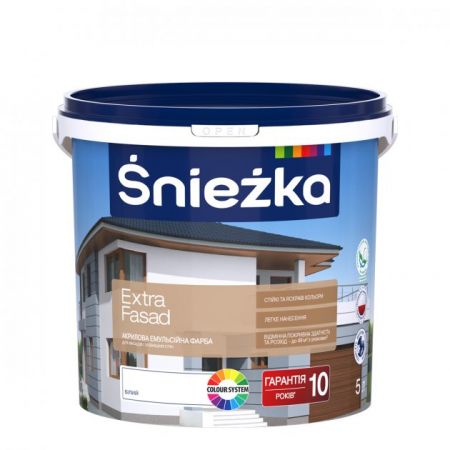 Акриловая эмульсионная краска для фасадов Sniezka Extra Fasad, 5л (7кг)