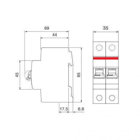 Автоматический выключатель ABB SH202-C6 2p, 6кА (2CDS212001R0064)