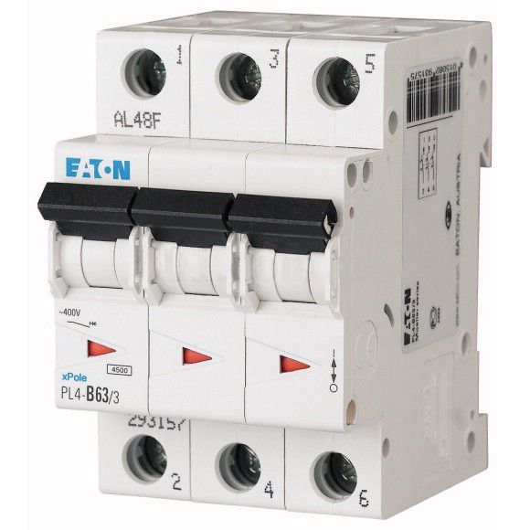 Автоматичний вимикач Eaton 3 полюси PL4-C10/3 (293159) Автоматичний вимикач Eaton 3 полюси PL4-C10/3 (293159)