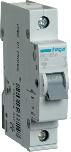 Автоматичний вимикач Hager 1P 6кА C-63A (MC163A)