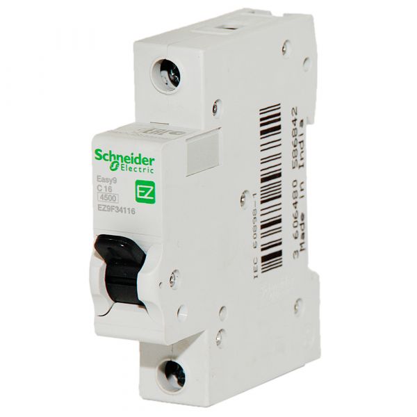 Автоматичний вимикач Schneider Electric Easy9 1p, 16А, C, 4.5кА (EZ9F34116) Автоматичний вимикач Schneider Electric Easy9 1p, 16А, C, 4.5кА (EZ9F34116)