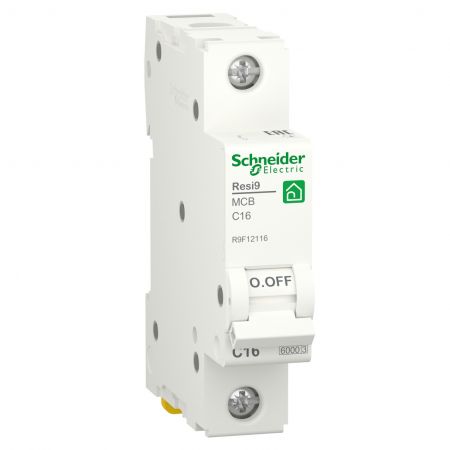 Автоматичний вимикач Schneider Electric Resi9 1p, 16А, C, 6кА (R9F12116)