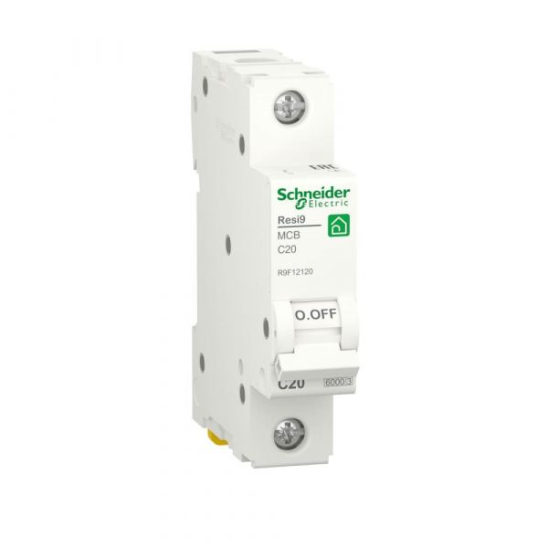 Автоматичний вимикач Schneider Electric Resi9 1p, 20А, C, 6кА (R9F12120) Автоматичний вимикач Schneider Electric Resi9 1p, 20А, C, 6кА (R9F12120)
