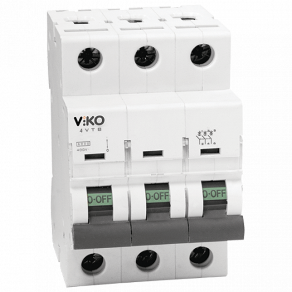 Автоматичний вимикач Viko 3p, C, 32A, 4.5кА (4VTB-3C32) Автоматичний вимикач Viko 3p, C, 32A, 4.5кА (4VTB-3C32)