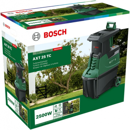 Подрібнювач садовий Bosch AXT 25 TC, 2500Вт, Turbine-Cut (0.600.803.30C)