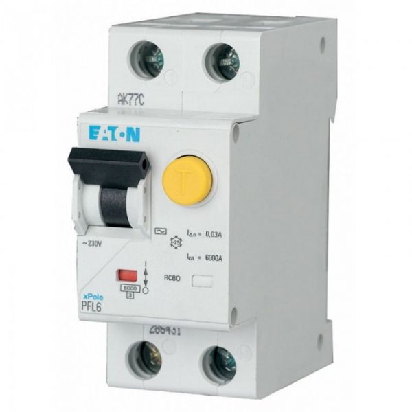 Диференційний автоматичний вимикач Eaton PFL6-25/1N/C/003 (286469) ПЗВ Диференційний автоматичний вимикач Eaton PFL6-25/1N/C/003 (286469) ПЗВ