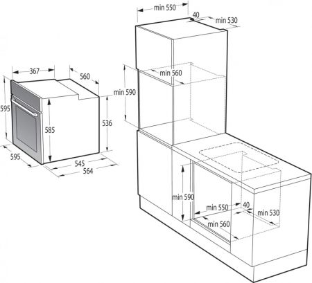 Духова шафа Gorenje BPS6737E13WG, електрична, 77л