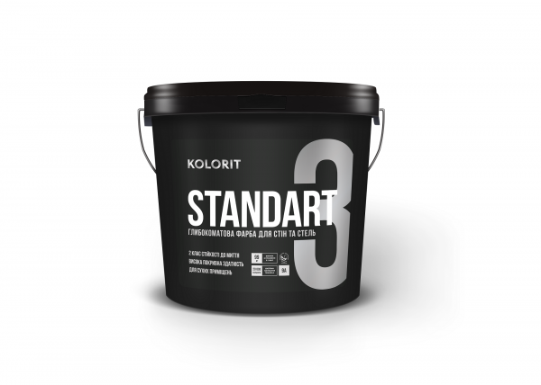 Краска Kolorit Standart 3, база A белый глубокий мат, 2.7л (4823046203633)