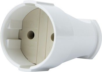 Гнездо e.next (e.socket.001.10.white) штепсельное без заземления, 10А белое (p017001)