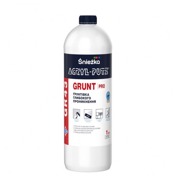 Ґрунтовка глибокопроникна Sniezka Acryl-Putz Gr43 Grunt Pro, 1л