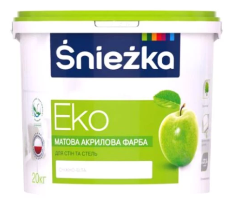 Матова акрилова фарба Sniezka Eko, 15л (20кг)