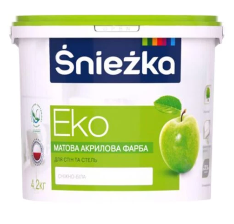 Матова акрилова фарба Sniezka Eko, 3л (4.2кг)