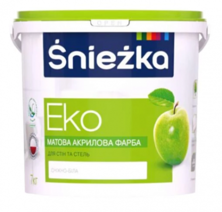 Матовая акриловая краска Sniezka ЭКО, 5л (7кг)
