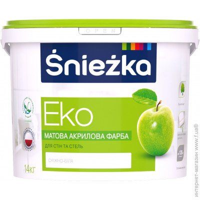 Матова акрилова фарба Sniezka Eko, 10л (14кг)