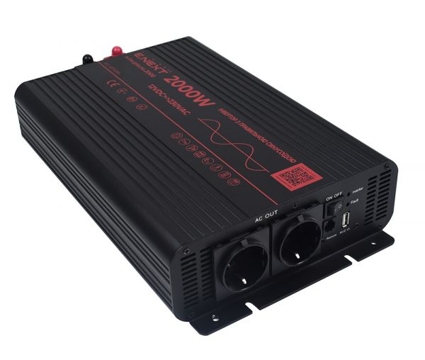 Инвертор E.NEXT e.inv.pro.nc.2000, 12/220В, 2000Вт, чистый синус (s074004)