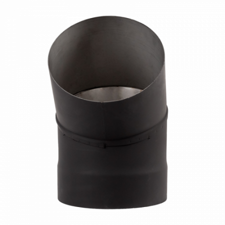 Коліно нержавіюче пофарбоване чорне 45°, діаметр 160мм, товщина 1мм (30030086)