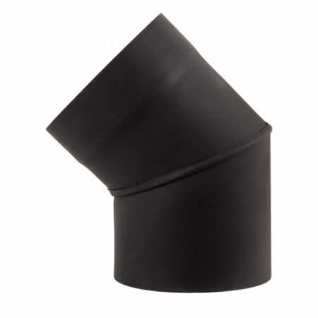 Коліно нержавіюче пофарбоване чорне 45°, діаметр 160мм, товщина 1мм (30030086)