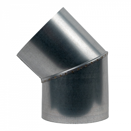 Коліно оцинковане 45°, діаметр 160мм, товщина 0.5мм (30030077)