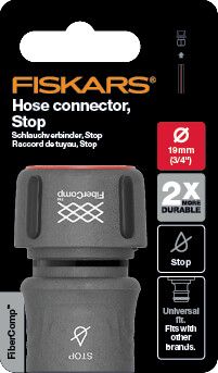 Коннектор для шланг Fiskars FiberComp 3/4" с автостопом (1054790)