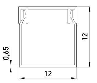 Короб пластиковий 12x12мм, 2м (s033001) e.trunking.stand.12.12