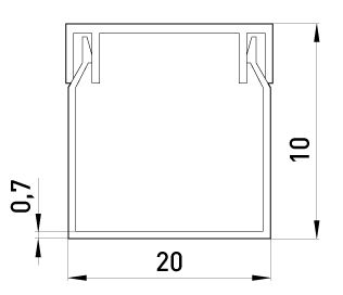 Короб пластиковий E.NEXT e.trunking.stand.20.10, 20x10мм, 2м (s033004)
