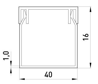 Короб пластиковий E.NEXT e.trunking.stand.40.16, 40x16мм, 2м (s033006)