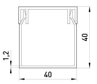 Короб пластиковий E.NEXT e.trunking.stand.40.40, 40x40мм, 2м (s033008)