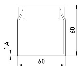 Короб пластиковый E.NEXT e.trunking.stand.60.60, 60x60мм, 2м (s033018)