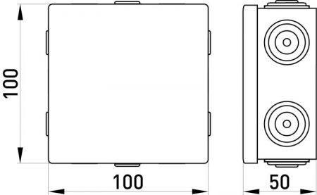 Коробка распределительная открытой установки E.NEXT (e.db.pro.100.100.50u), 100x100x50мм, (p016103)